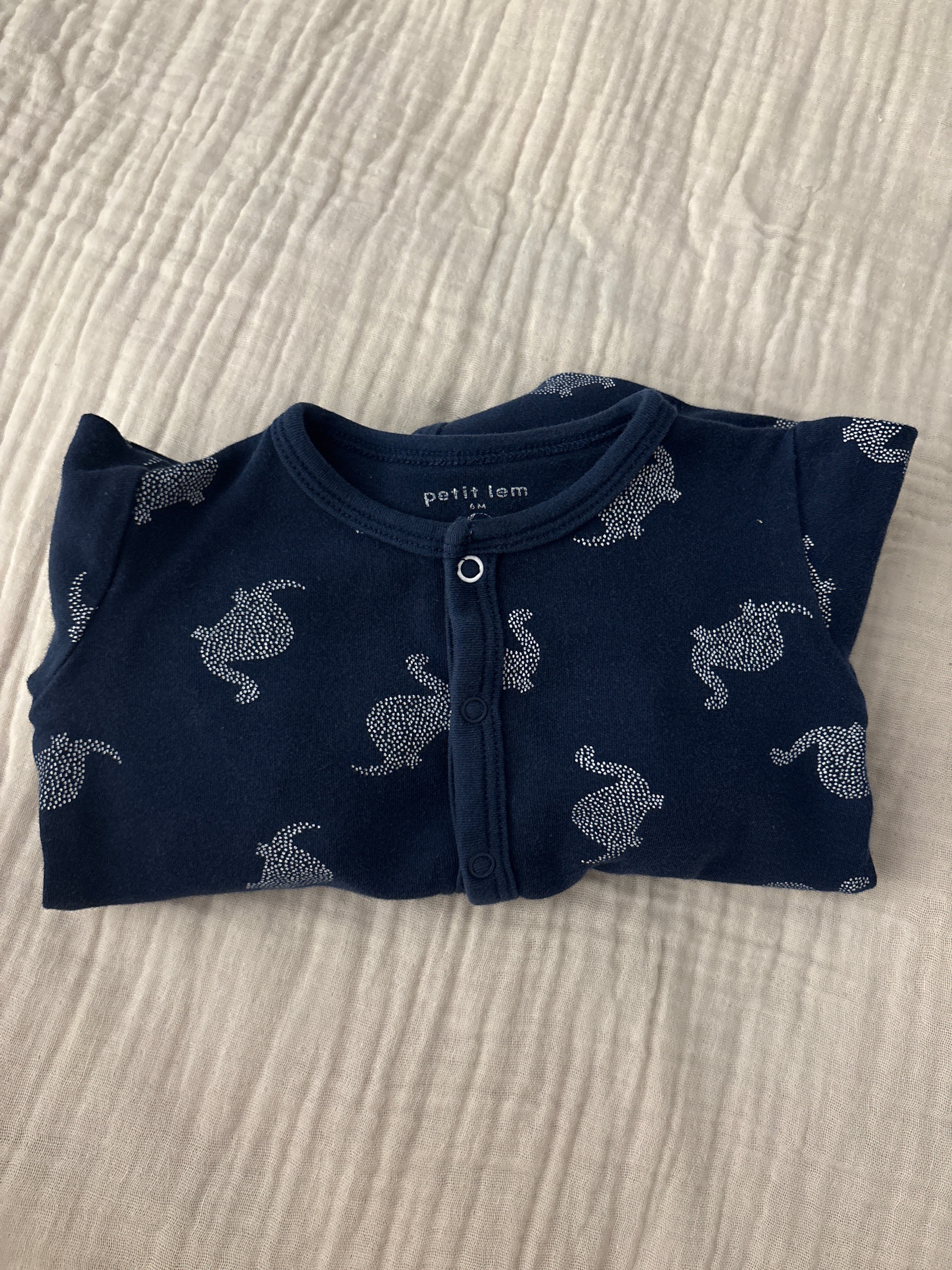 Pyjama petit lem à boutons 6 mois