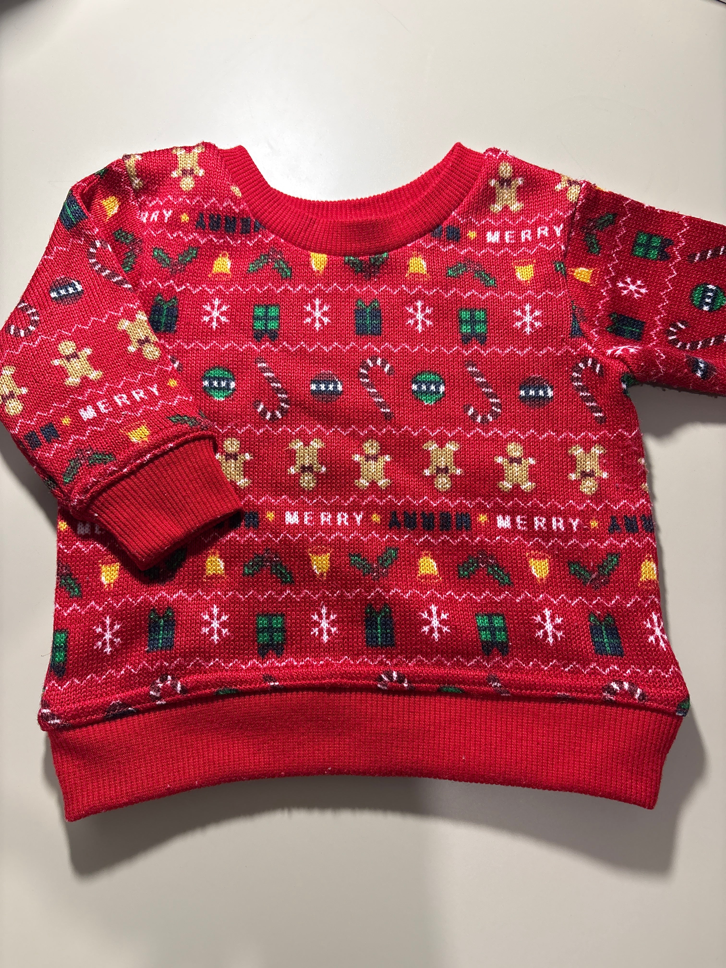 Chandail manche longue Noël 3-6 mois