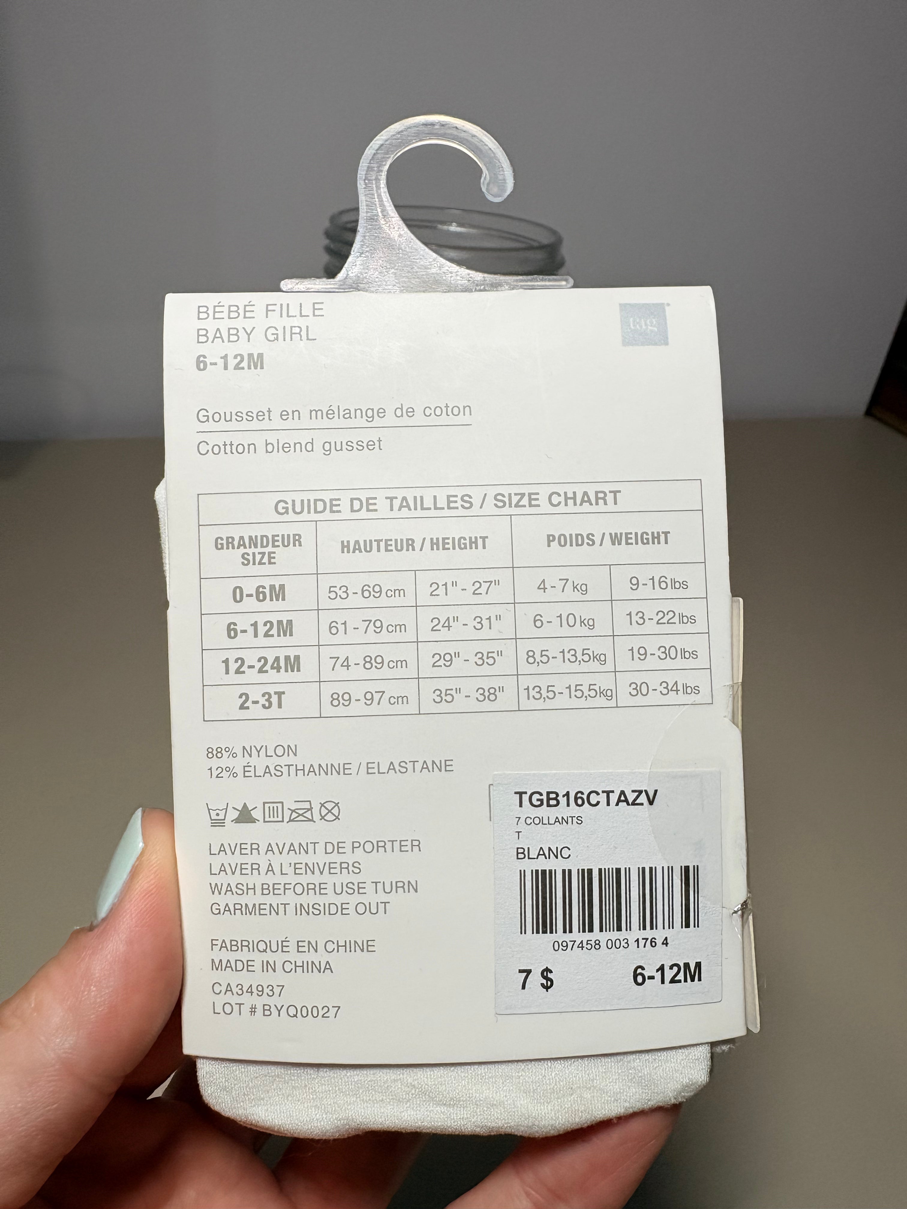 Collant neuf 6-12 mois