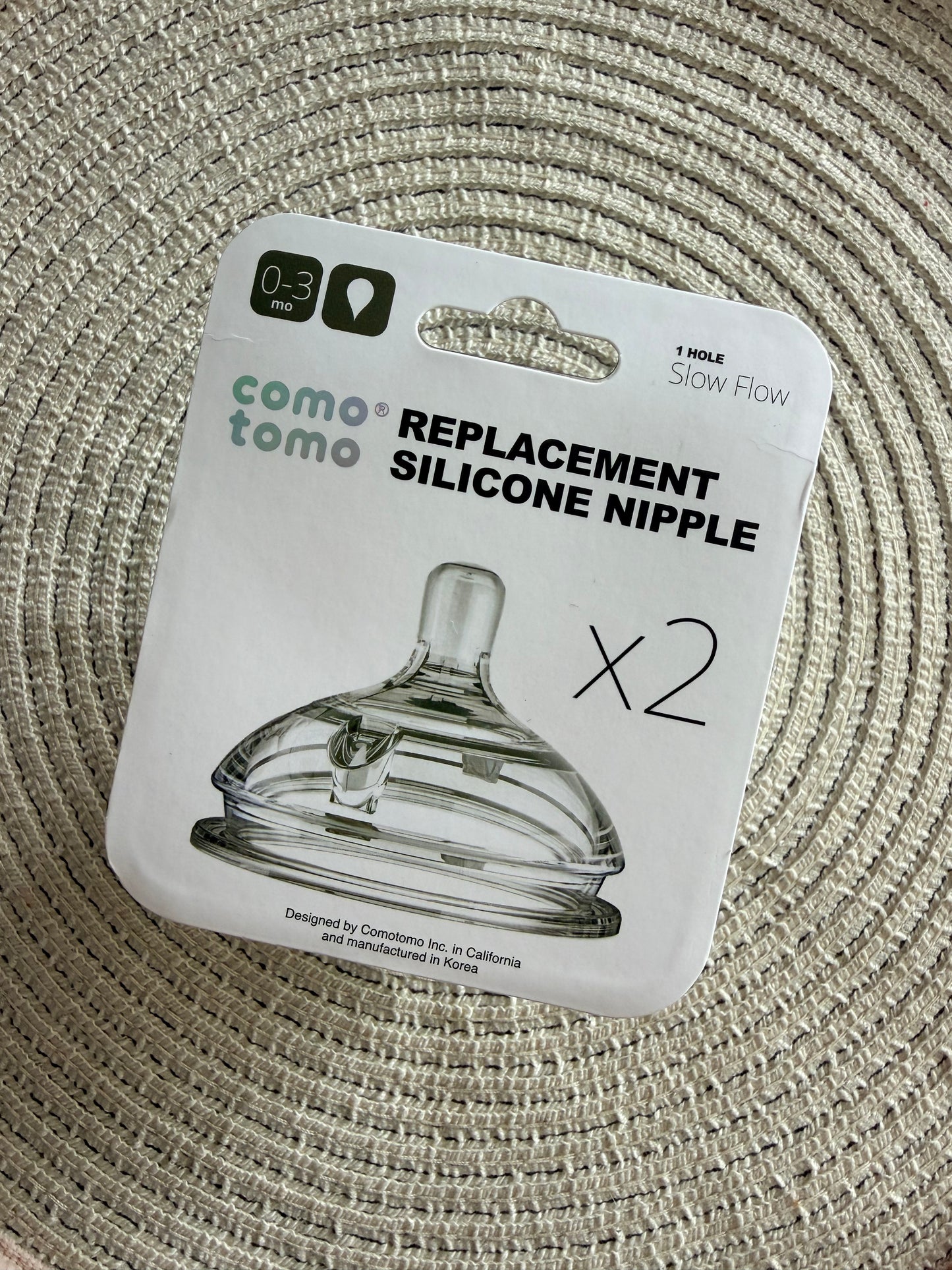 2 tétines de remplacement como tomo 0-3 mois neuve